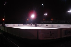 Winterfest Ice Skating Rink at night