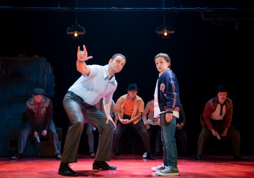 g. Jeff Brooks as Sonny, Trey Murphy as Young C and the Cast of A BRONX TALE. Photo by Joan Marcus